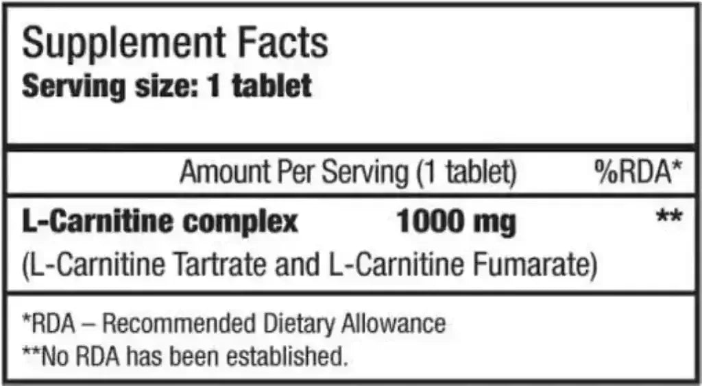 BioTech USA L-Carnitine Tablets 1000mg 2x60 tablets with Chromium - Diet   Supplement Support