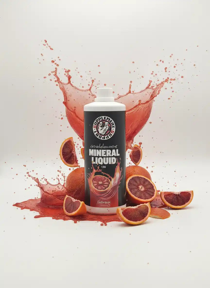 Mineral Liquid Getränkekonzentrat mit Blutorangen, Nahrungsergänzungsmittel für Sport und Vitalität