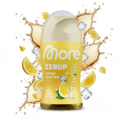 More Zerup Zitronen-Eistee Geschmack, zuckerfrei, kalorienfrei, vegan – ideal für Sport und Fitness