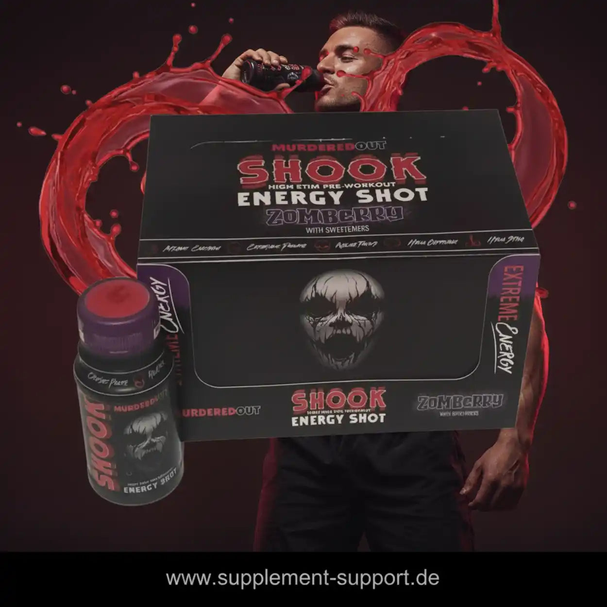 SHOOK Energy Shot Zomberry – Hochwertiger Pre-Workout Booster mit Extreme Energy für Sportler