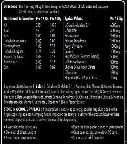 Murdered Out Insidious 463g Pre Workout Booster - Supplement Support