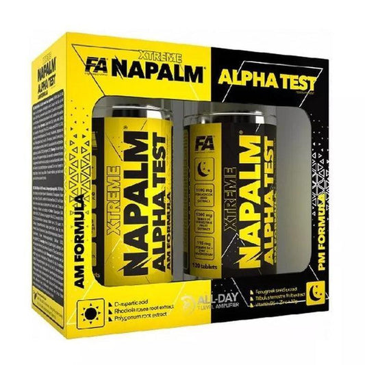 NAPALM ALFA TEST 2x120 Tabs. AM/PM Formular - Supplement Support
