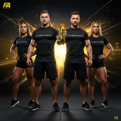 Muskeltrainierte Athleten mit Napalm Booster von Supplement Support – Protein & Sportnahrung