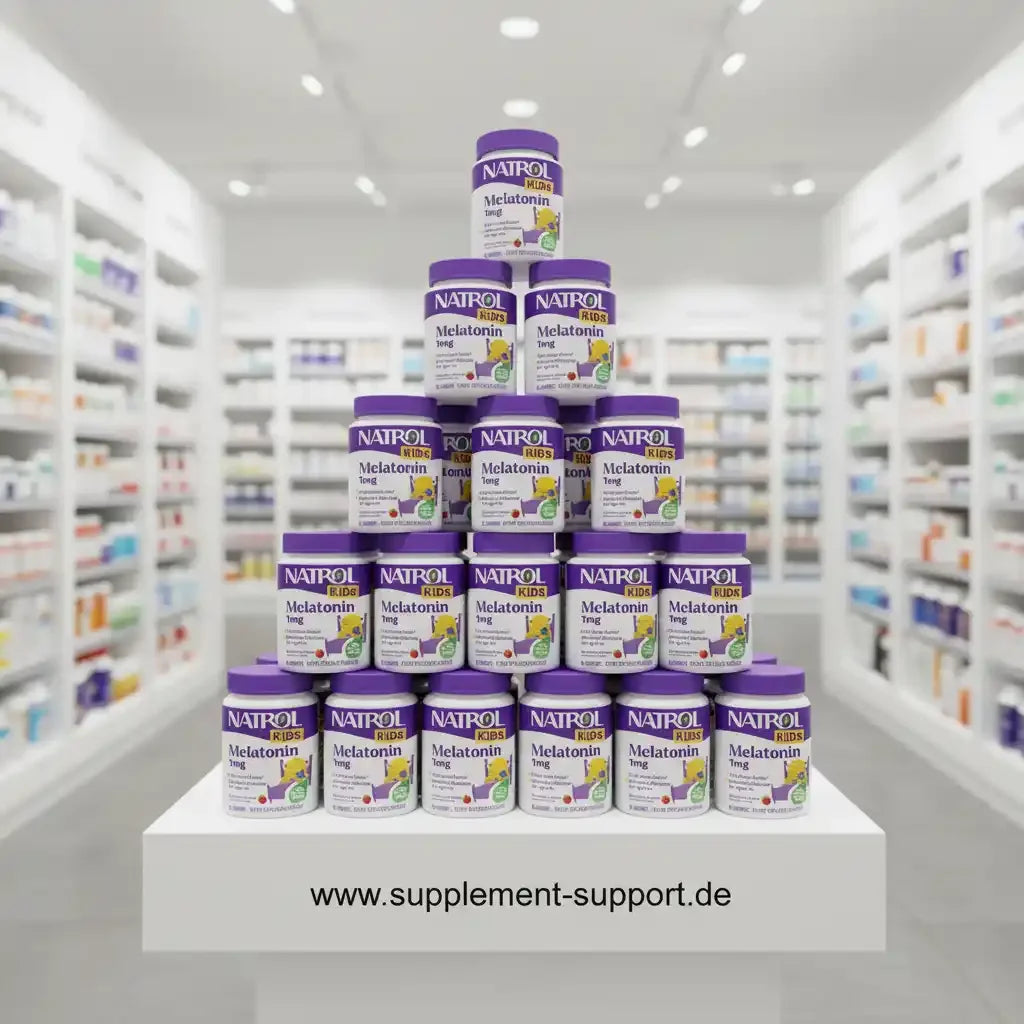Natrol Kids Melatonin 1mg Flaschenpyramide in Apotheke – Schlafhilfe für Kinder, Nahrungsergänzung