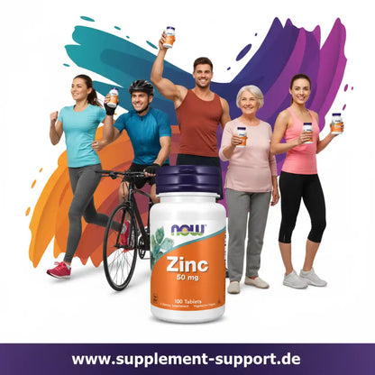 NOW Zinc 50 mg Tabletten – Nahrungsergänzung für Sport, Gesundheit & Vitalität