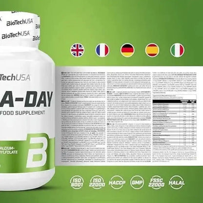 One A Day Multivitamin Tabletten Dose von BioTechUSA, grüne Verpackung, Supplement Icons