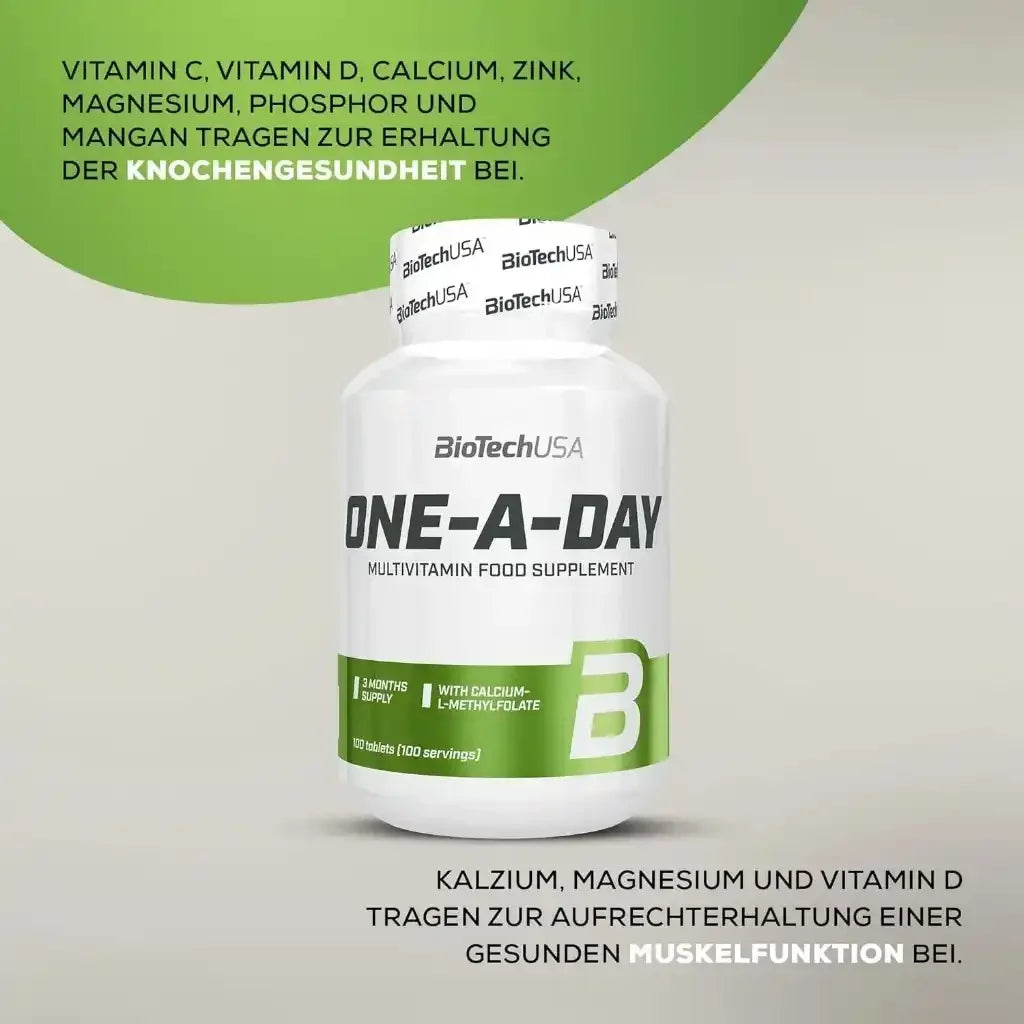 BioTechUSA One-A-Day Multivitamin 100 Tabletten Dose, Nahrungsergänzungsmittel