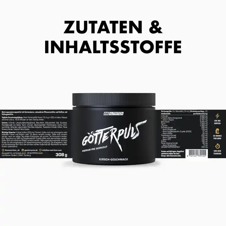 OS Nutrition Götterpuls Pre Workout Booster 308g - Supplement Support