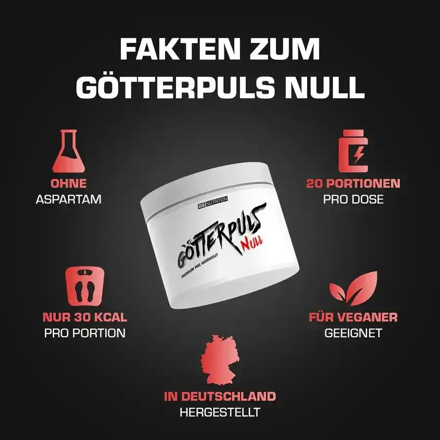 OS Nutrition Götterpuls® NULL Pre Workout Booster 300g STIM FREE - Supplement Support