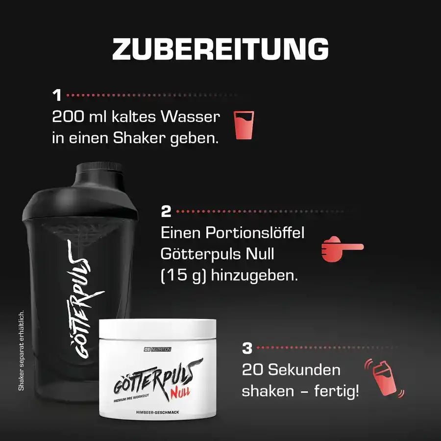 OS Nutrition Götterpuls® NULL Pre Workout Booster 300g STIM FREE
