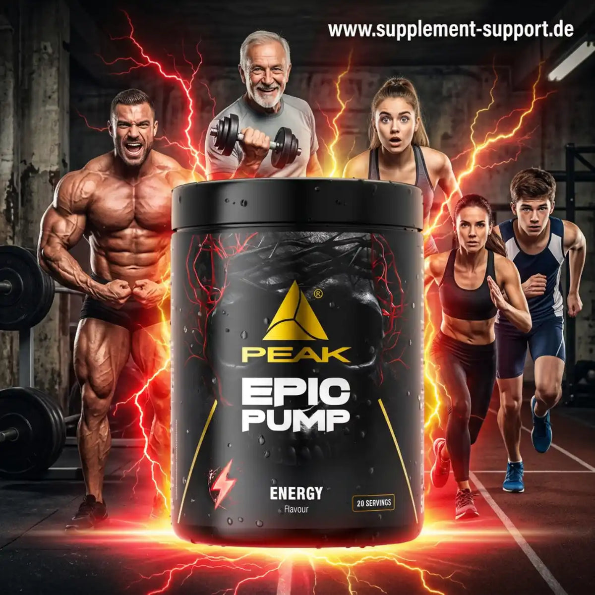 PEAK EPIC PUMP Nahrungsergänzungsmittel für Energie und Muskelpump im Fitness-Kontext