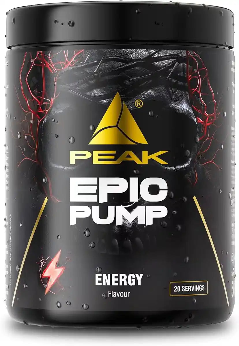 PEAK EPIC PUMP Nahrungsergänzungsmittel für mehr Energie und Muskelpump, schwarzer Tiegel