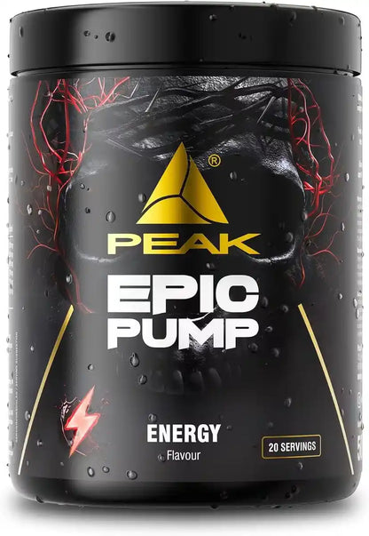 PEAK EPIC PUMP Nahrungsergänzungsmittel für mehr Energie und Muskelpump, schwarzer Tiegel