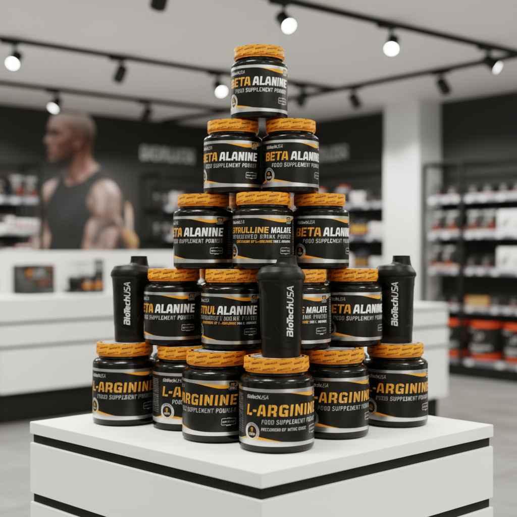 Pre Workout Pack je 300g Arginine, Citrullin, Beta Alanine + 2 Shaker