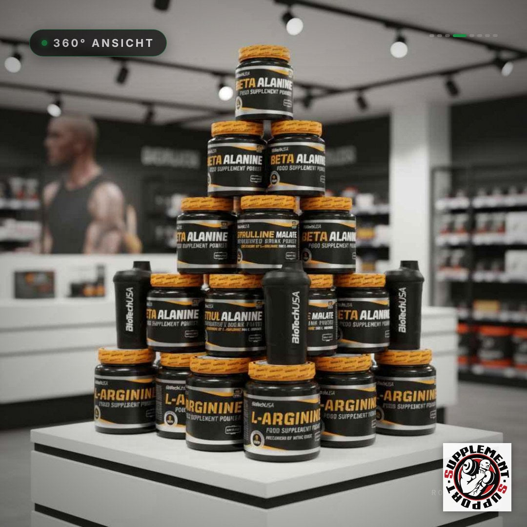 Pre Workout Pack je 300g Arginine, Citrullin, Beta Alanine + 2 Shaker