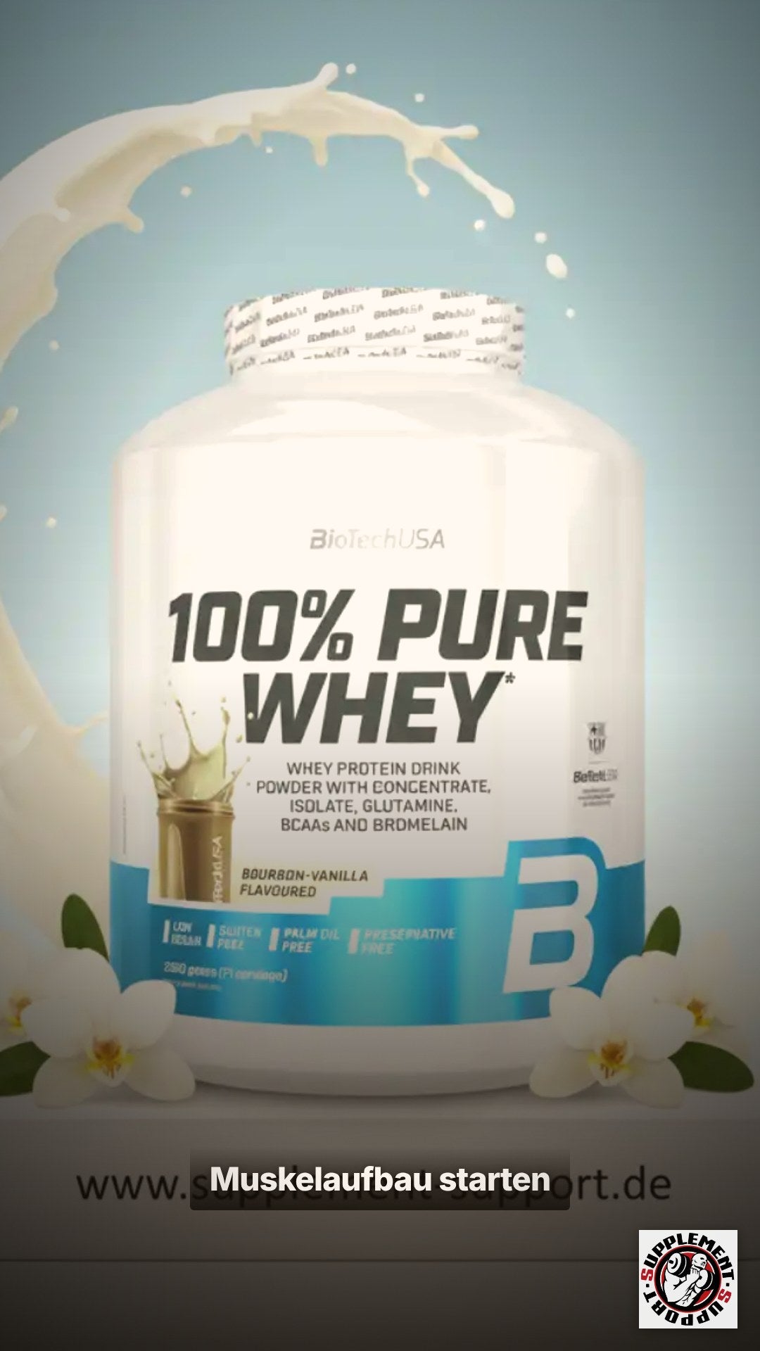100% Pure Whey Protein Pulver 2000g