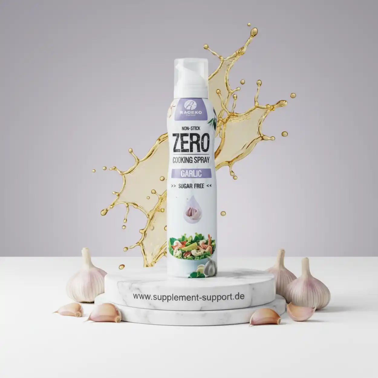Zero Knoblauch Kochspray, zuckerfrei, ideal für gesunde Ernährung und Fitness