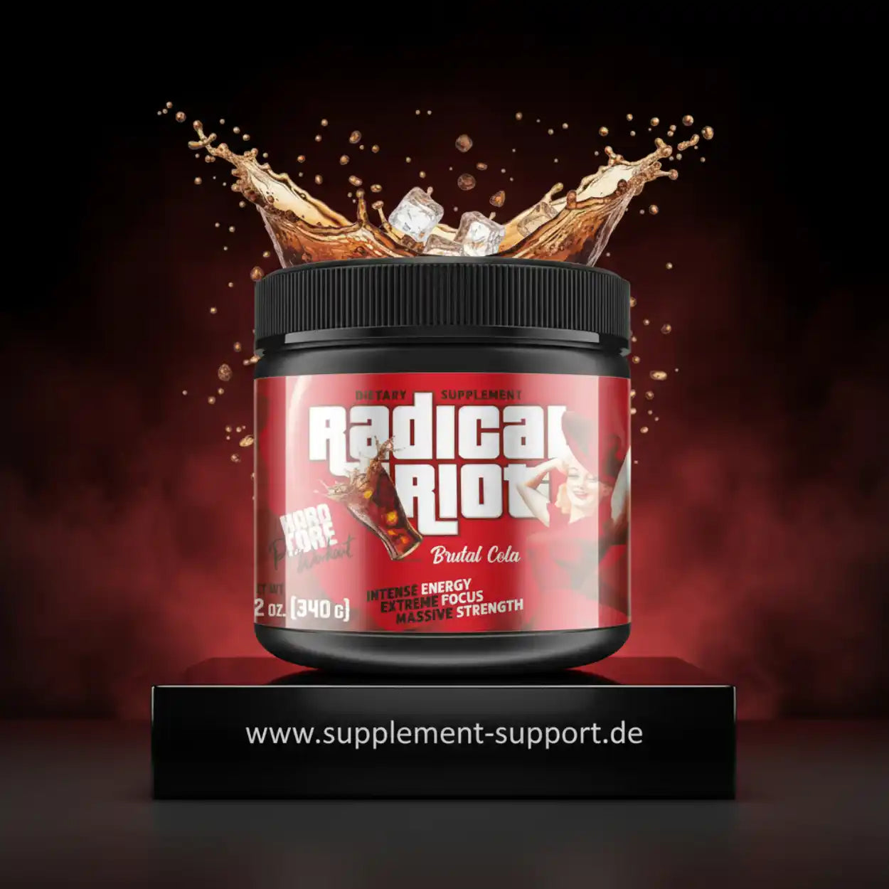 Radical Riot Brutal Cola Pre-Workout mit Energie-Boost und Fokus, 340g Nahrungsergänzungsmittel