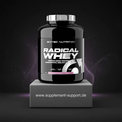 Radical Whey Protein Powder von Scitec Nutrition, weißer Schokolade Himbeere Geschmack, hochwertiges Sportnahrungsmittel
