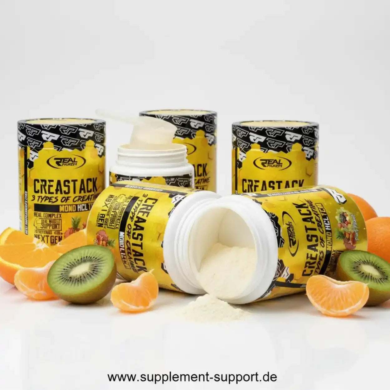 Creastack Kreatin-Pulver mit Kiwi und Orange, Sportnahrung für Muskelunterstützung