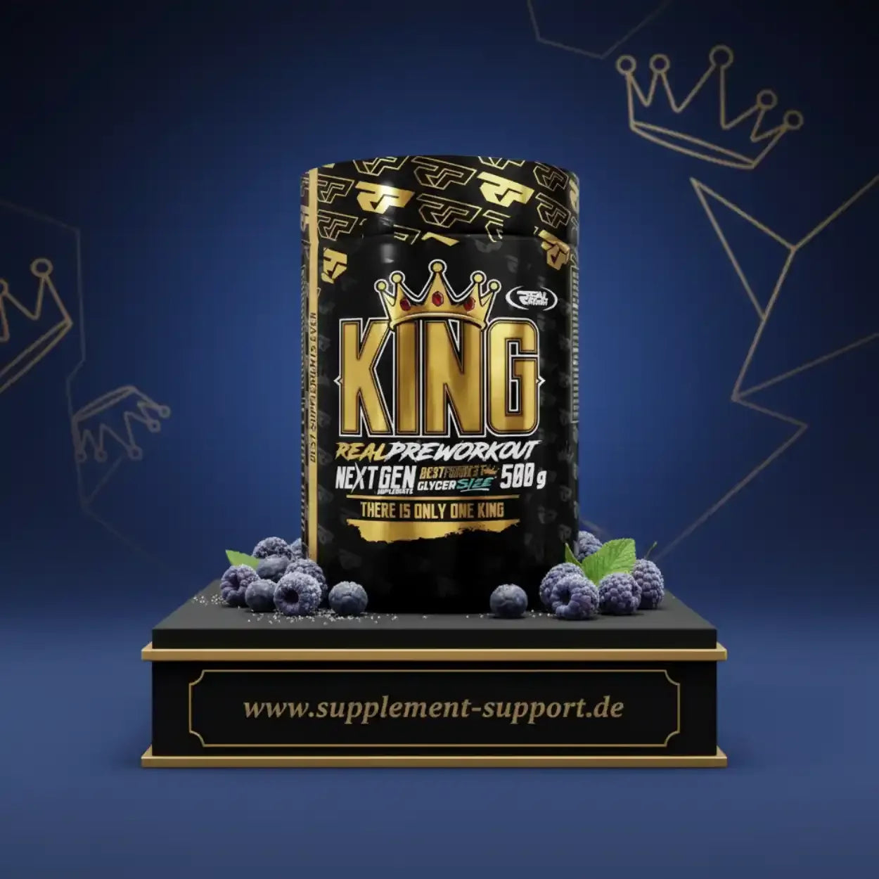 King Pre-Workout Booster mit Beeren, 500g – Hochwertige Sportnahrung für maximale Leistung