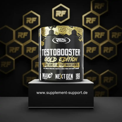 Testobooster Gold Edition von Real Pharm – 180 Kapseln mit 11 Wirkstoffen für Männer
