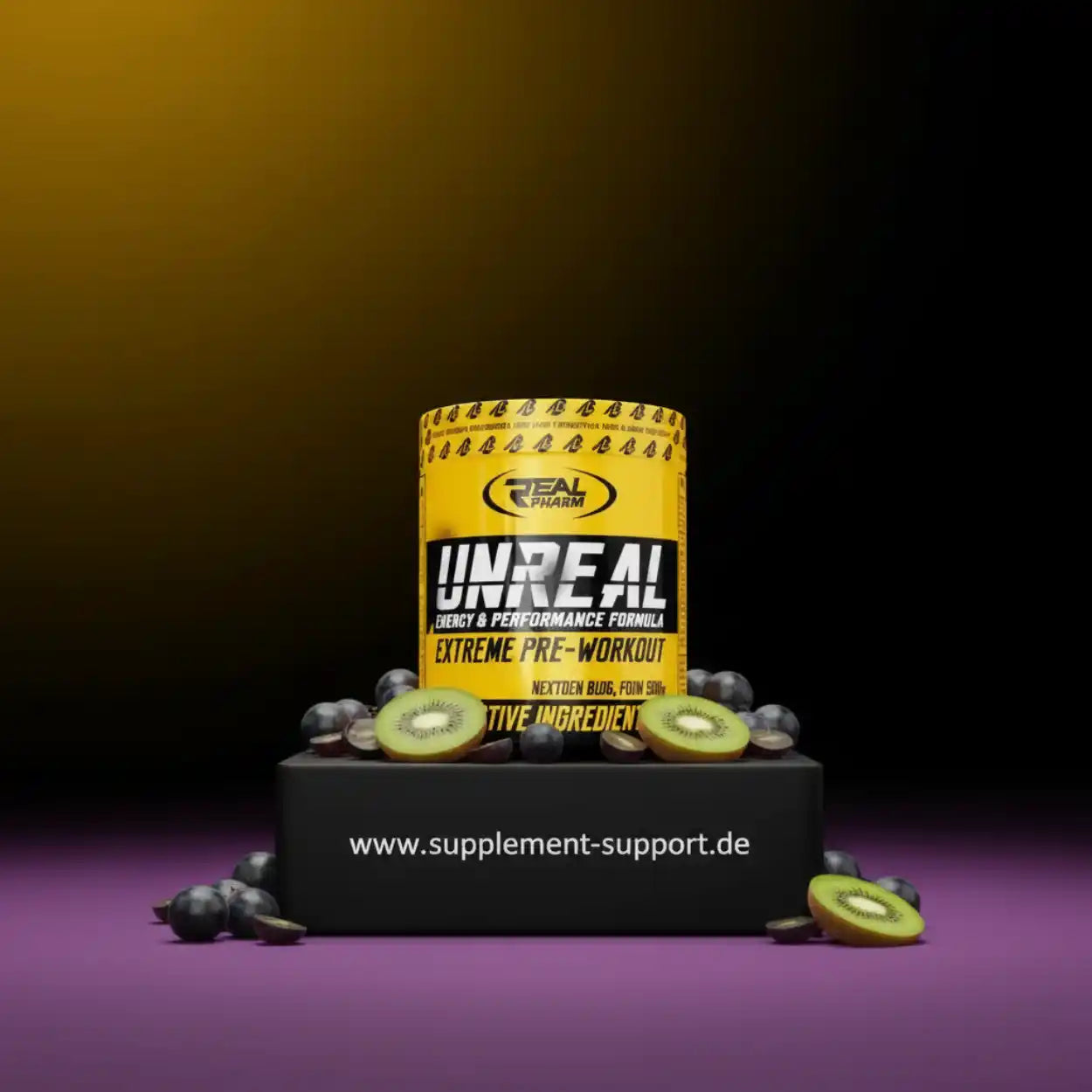 Real Pharm Unreal Extreme Pre-Workout mit Kiwi & Trauben – Energie & Leistungsbooster für Sportler