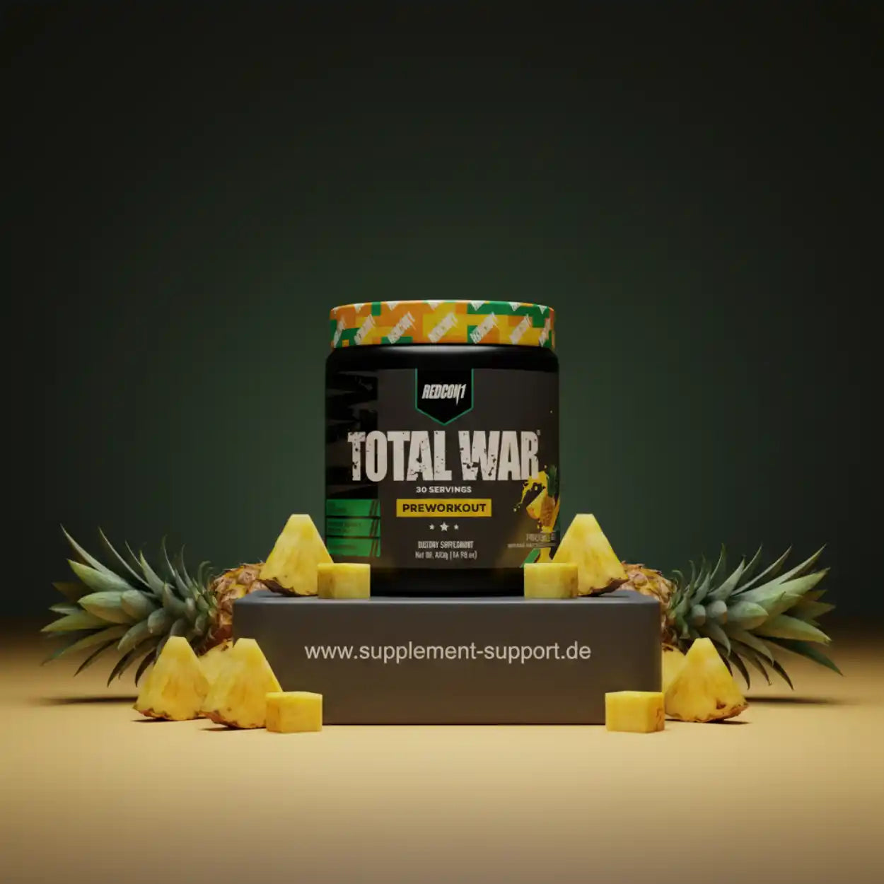 Redcon1 Total War Preworkout mit Ananasstücken, hochwertige Sportnahrung und Booster