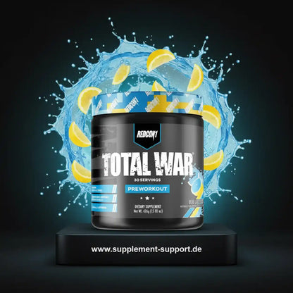 Redcon1 Total War Preworkout mit Zitronenscheiben und Wasserspritzern, 30 Portionen