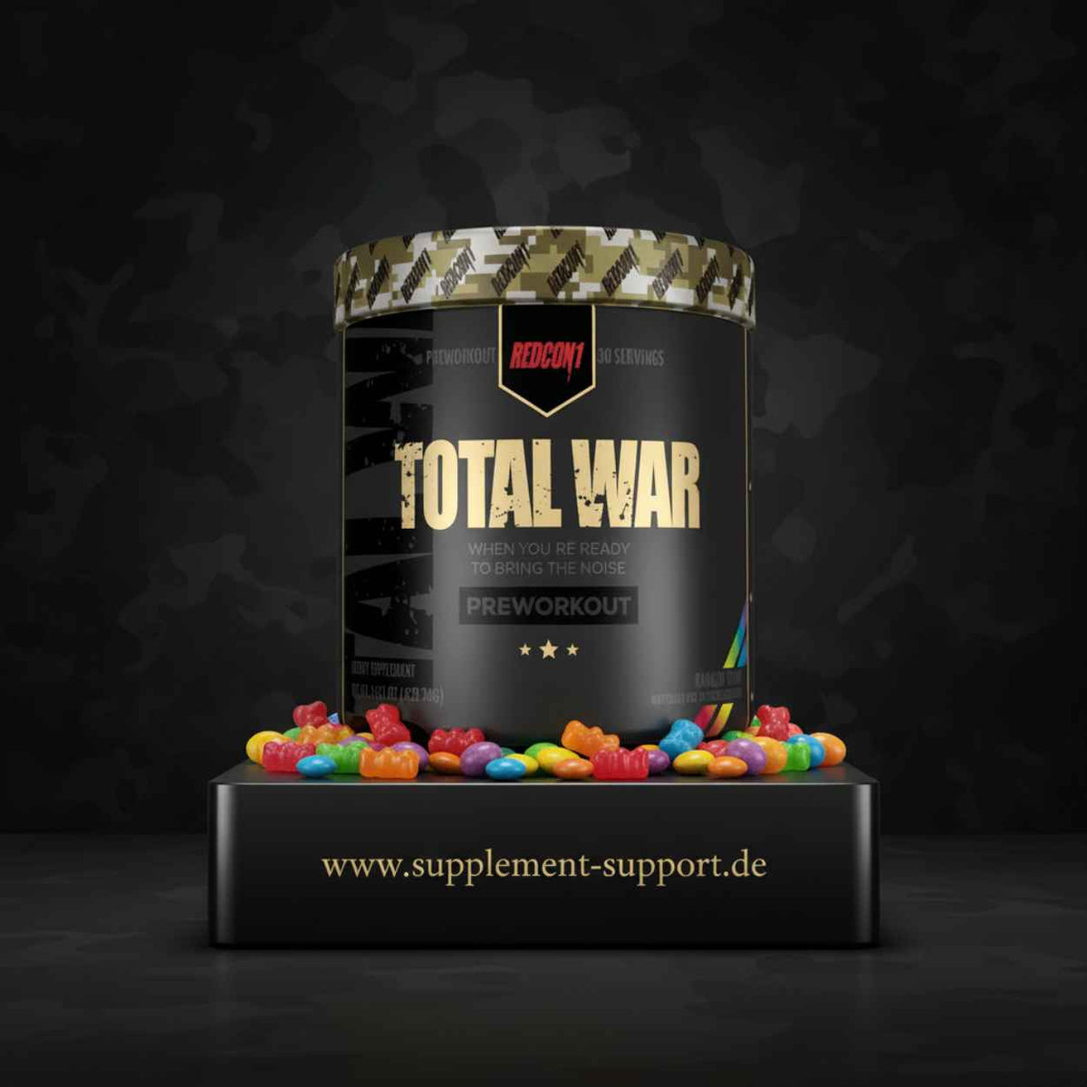 Redcon1 Total War Preworkout mit bunten Gummibärchen, Sportnahrung und Booster für maximale Leistung