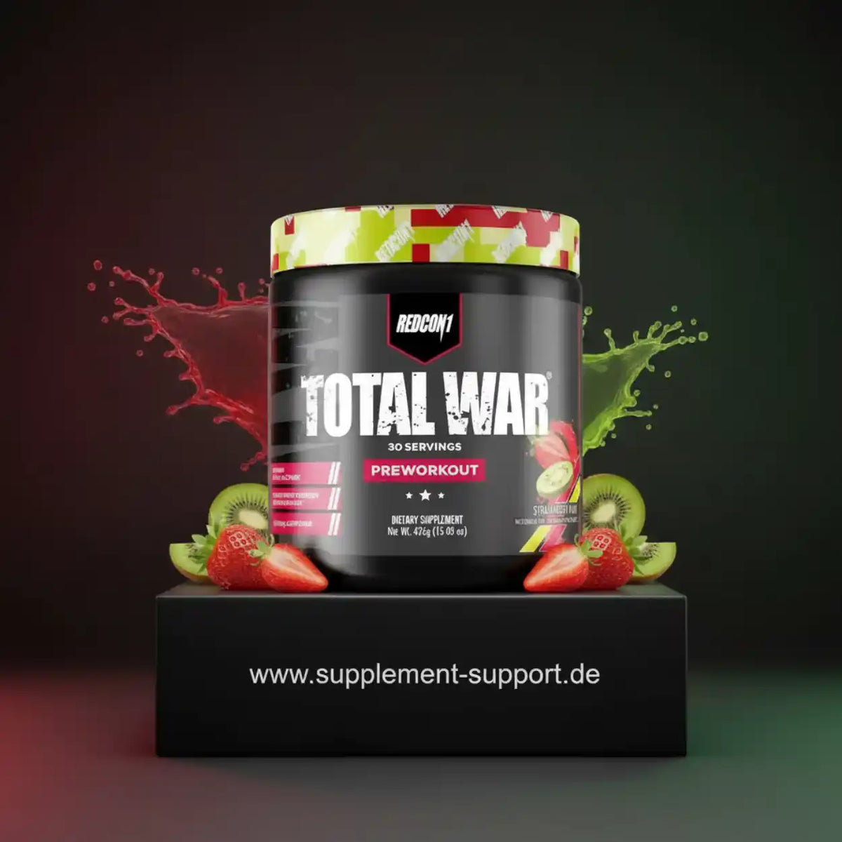 REDCON1 Total War Pre Workout mit Erdbeere-Kiwi-Geschmack, 30 Portionen, Nahrungsergänzungsmittel