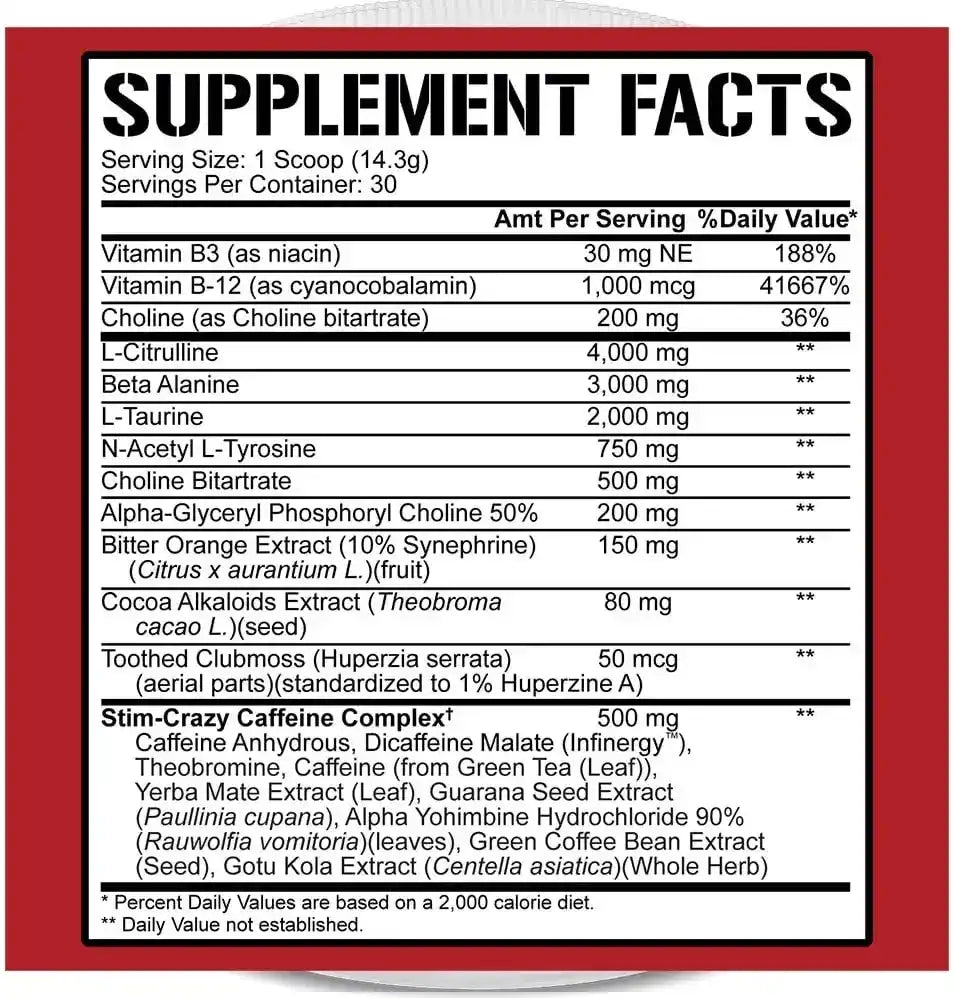 Rich Piana 5150 Pre Workout Booster 375g - Supplement Support