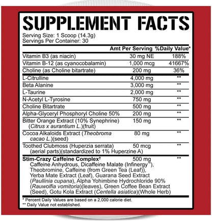 Rich Piana 5150 Pre Workout Booster 375g - Supplement Support