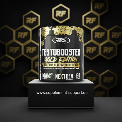 Testobooster Gold Edition Dose, Nahrungsergänzungsmittel, schwarz-gold, 180 Kapseln, Fitness