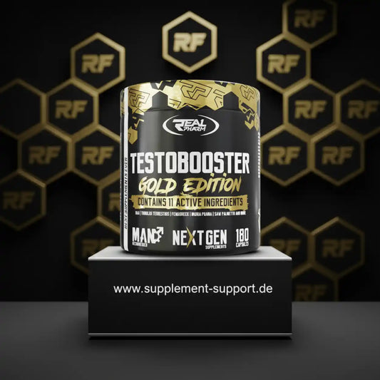 Testobooster Gold Edition Dose, Nahrungsergänzungsmittel, schwarz-gold, 180 Kapseln, Fitness