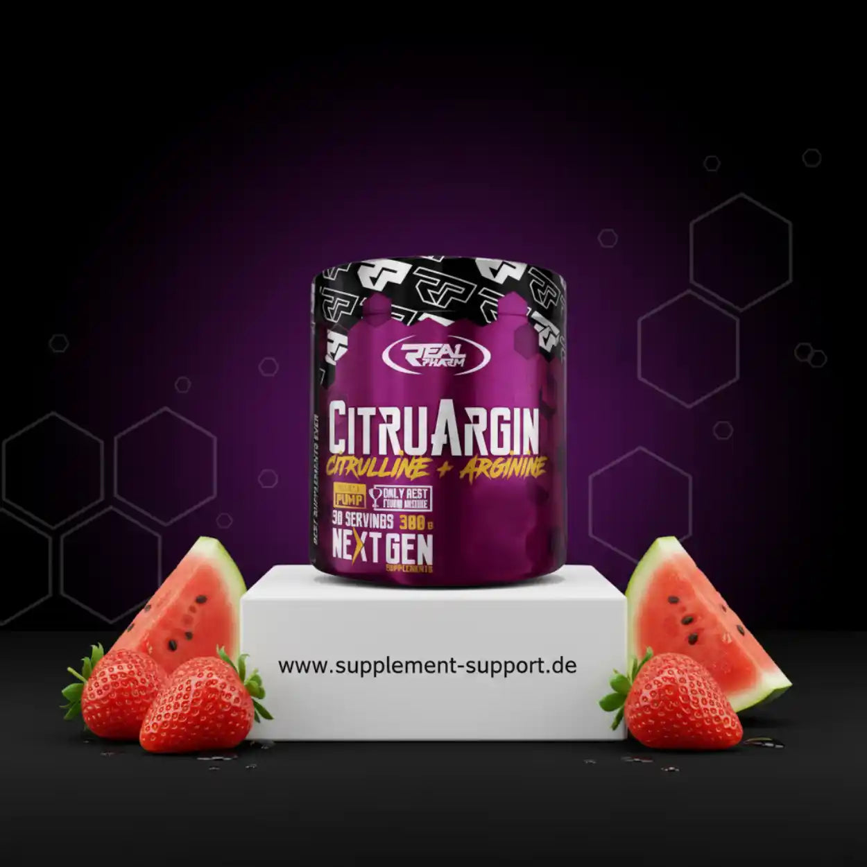 REAL PHARM® CITRUARGIN 300g 4000mg Citrullin + 4000mg Arginin