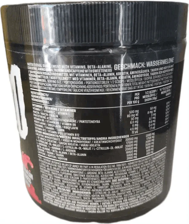 Nahrungsergänzungsmittel mit Vitaminen und Beta-Alanin, Wassermelone Geschmack