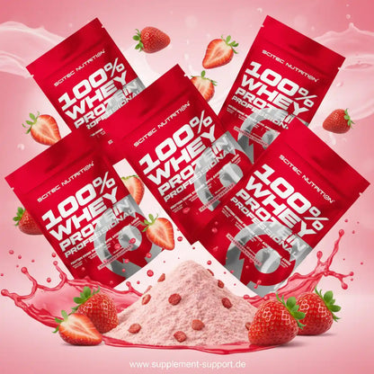 100% Whey Protein Professional mit Erdbeergeschmack, Nahrungsergänzungsmittel für Sportler