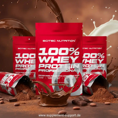 Scitec Nutrition 100% Whey Protein Professional, Schokoladen-Geschmack, Proteinpulver mit Aminosäuren, ideal für Sportler