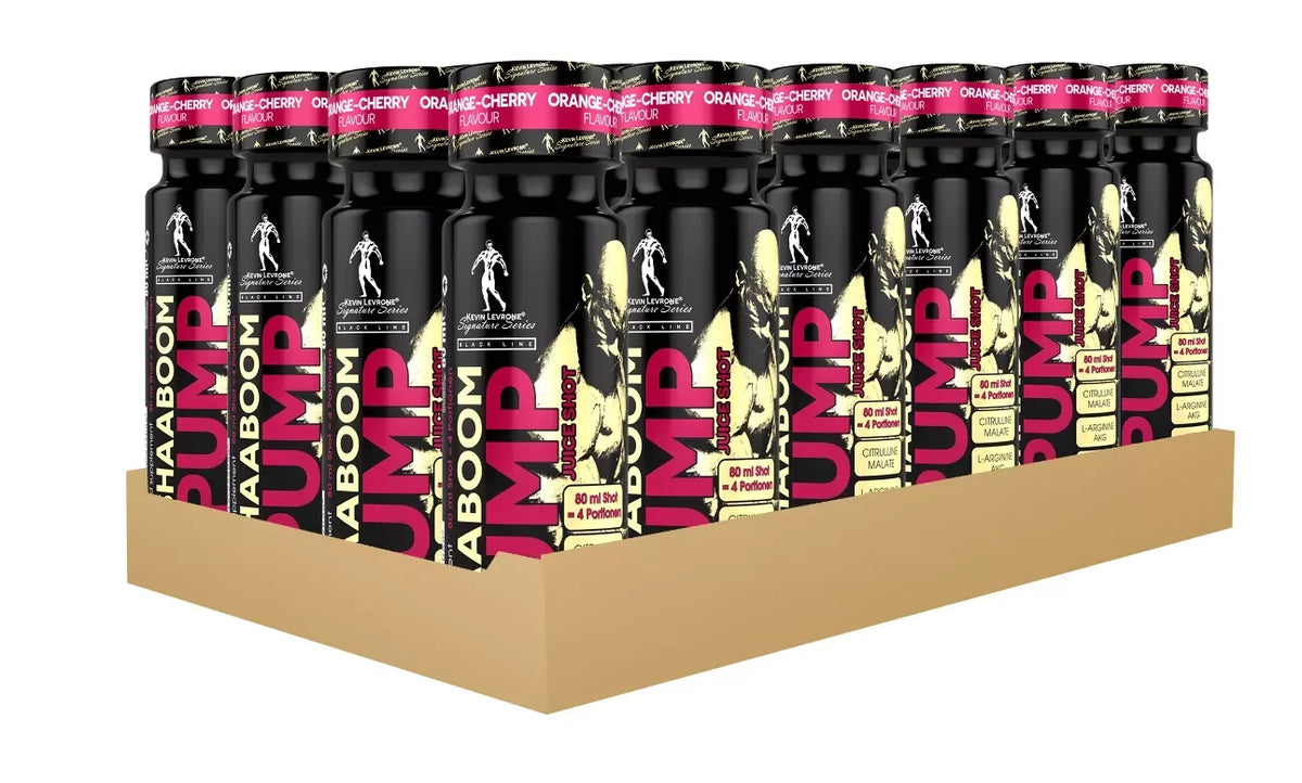 HAABOOM Pump Juice Shot, Orange-Cherry Geschmack, 80 ml Portionen, Citrullin Malat, L-Arginin, Sportnahrung