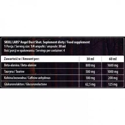 Skull Labs Angel Dust Pre Workout Booster Shot 12x120ml - Supplement Support