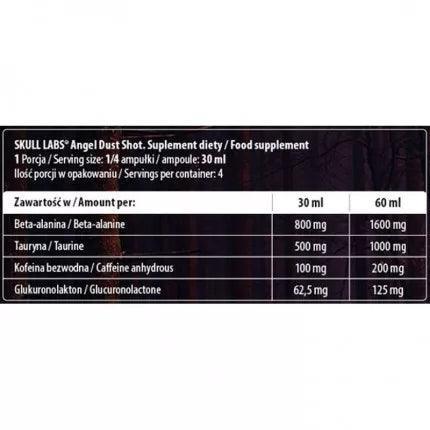 Skull Labs Angel Dust Pre Workout Booster Shot 12x120ml - Supplement Support