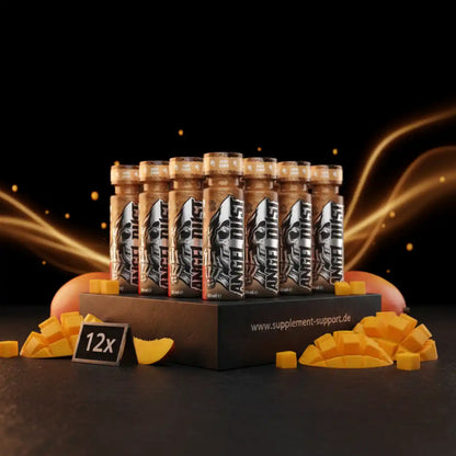 12x Angel Dust Energiebooster mit Mango-Geschmack, hochwertige Sportnahrung und Nahrungsergänzungsmittel