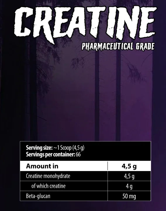 Creatine Monohydrat Supplement, pharmazeutische Qualität, 4,5 g pro Portion mit Beta-Glucan