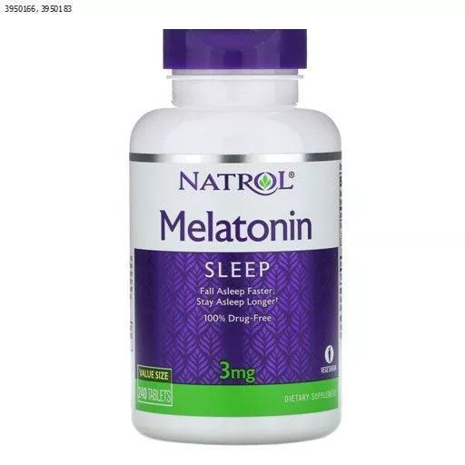 Natrol Melatonin Schlaf-Support 240 Tabletten 3mg lila Flasche Supplement
