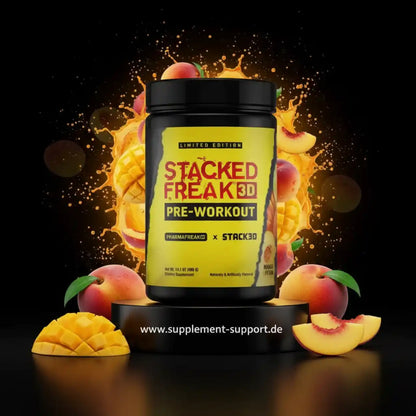 Stacked Freak 3D Pre-Workout in Limited Edition mit Mango-Pfirsich-Geschmack, Nahrungsergänzungsmittel für Sportler