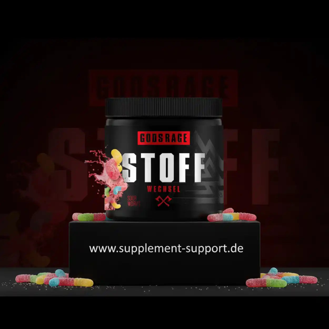 Gods Rage Stoff Wechsel Sour Worms – bunte Gummibärchen-Energiebooster für Sportler