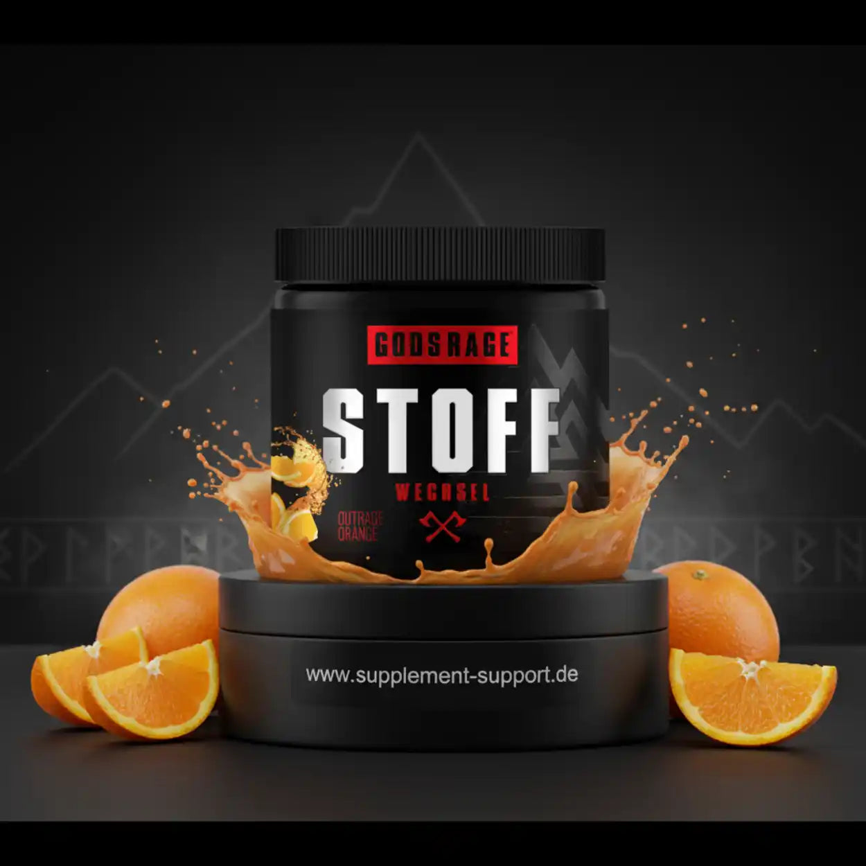 Gods Rage Stoff Wechsel Outrage Orange - Nahrungsergänzung mit Orangengeschmack