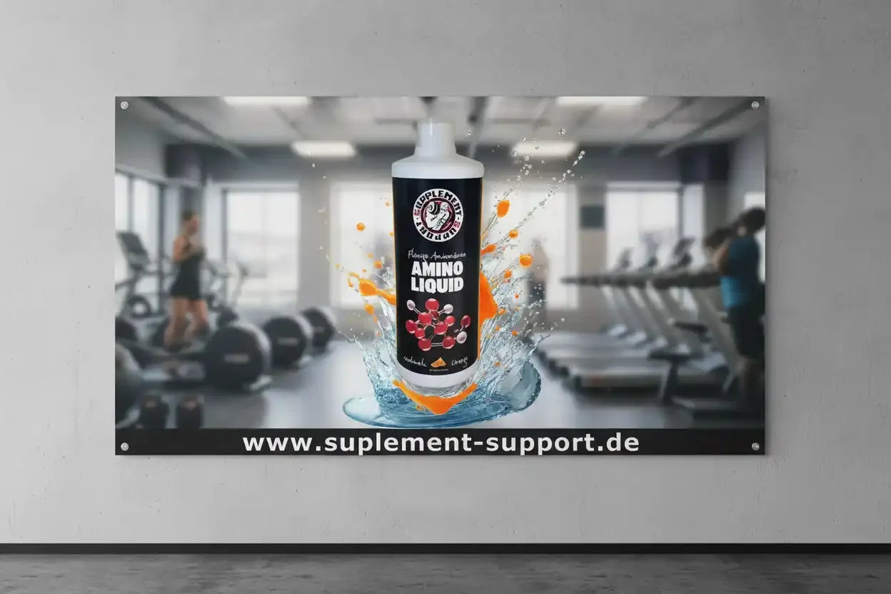 Amino Liquid Nahrungsergänzungsmittel im Fitnessstudio, ideal für Sportler und Training