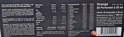 Orange Nahrungsergänzungsmittel mit Protein und Vitamin B6, 20 Portionen à 25 ml